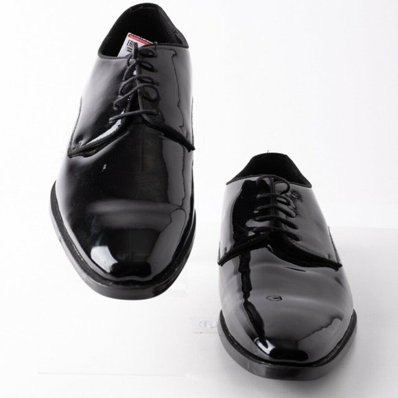 Zara Mens Black Derby Shoes Patent Finish Sz 12 45 - Picture 4 of 11